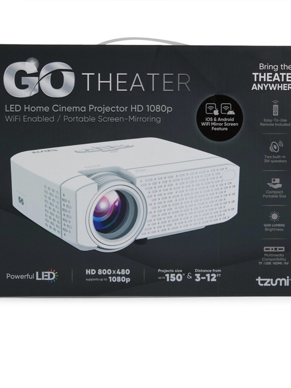 TZUMI - Go Theater LED Home Cinema Projector